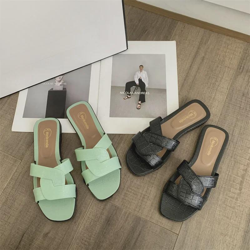 Женские летние сандалии на плоской подошве в стиле феи - пляжная обувь в римском стиле с мягким носком