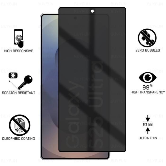 2 шт. Антишпионское закаленное стекло для экрана SAMSUNG S26 S25 S24 S23 PLUS/ FE/ ULTRA, Защитное стекло с защитой конфиденциальности, Полное покрытие, Премиальное качество - Полное покрытие