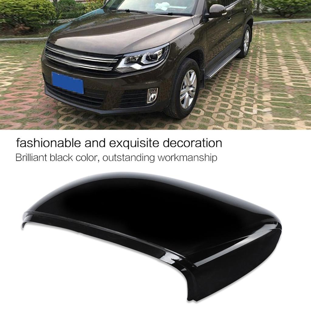 Black Car Left Rearview Mirror Housing Shell Cover Gloss Black Decor Cap
