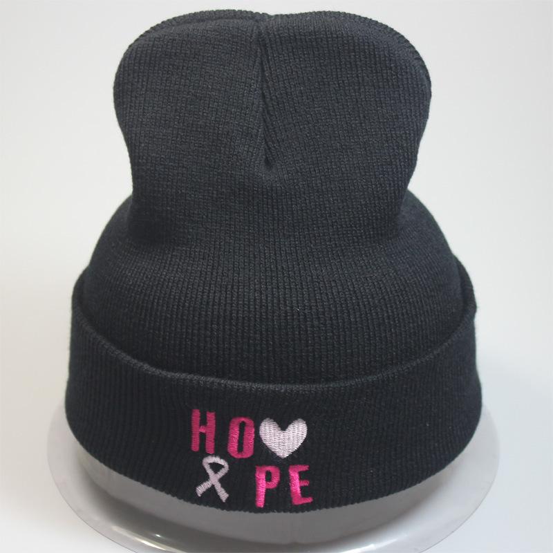 New European and American women's fashion HOPE BELIEVE Letter Embroidery Autumn/Winter Knit Beanie Pullover Hat