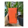 Orange Color Gold Closure Detailed Zippered Multi-compartment Women's Wallet Accessory
