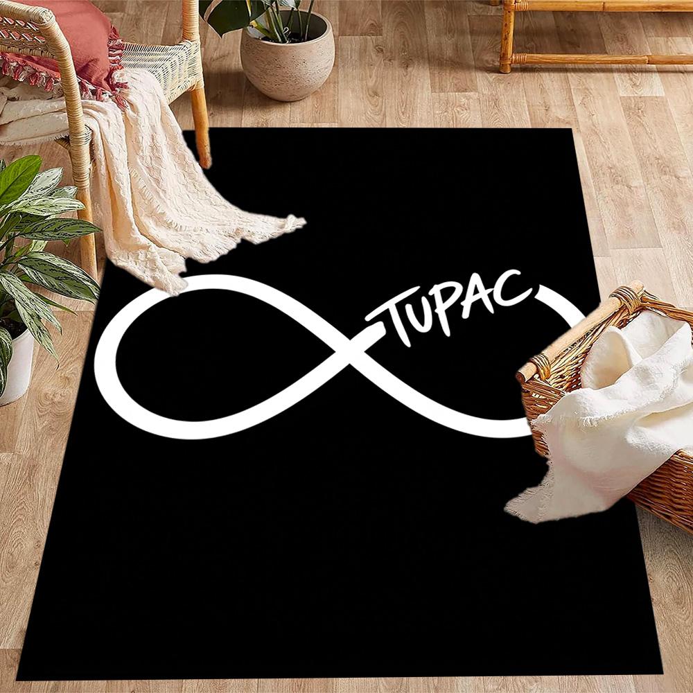 2pac's Iconic Album Cover Themed Anti-Slip Rugs - Polyester Home Decor, Suitable for Bedrooms, Living Rooms, Doorways, Studios, and Decorations