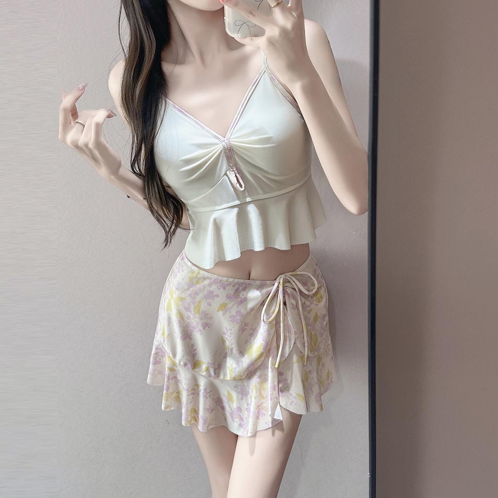 Sweet and spicy ins split swimsuit for women, sexy small breasts, thin belly, conservative hot spring vacation, pure desire high-end swimsuit