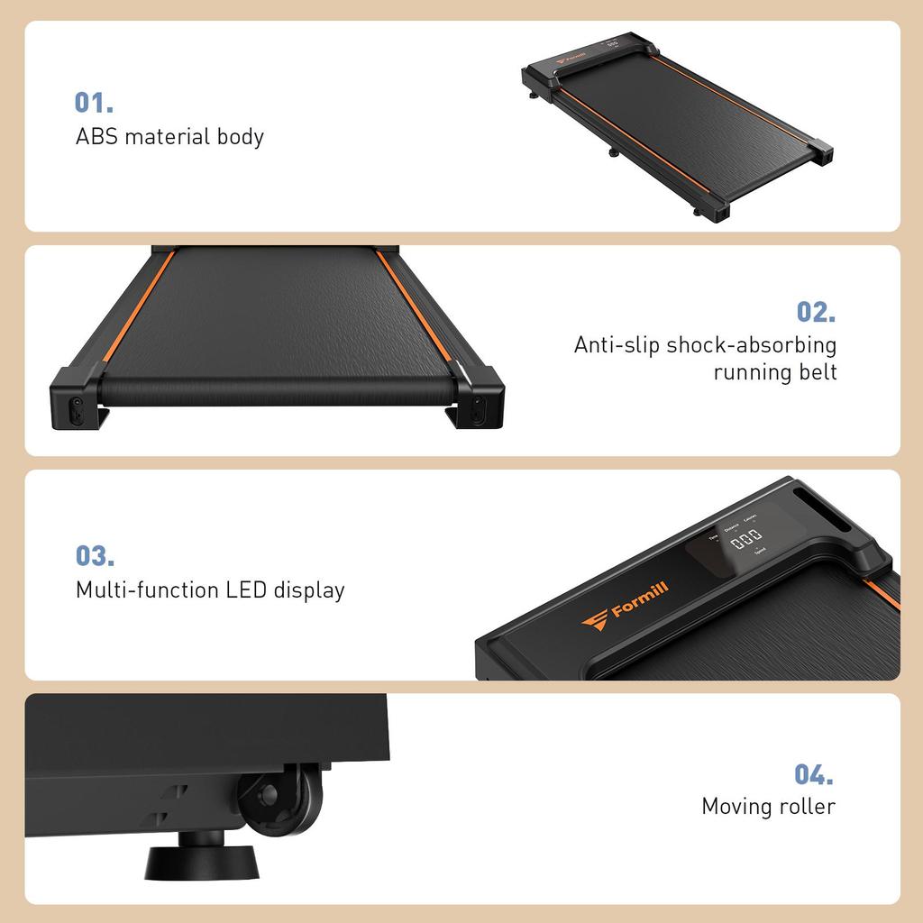 Formill Walking Treadmill FT21 LED Display Remote Control Compact Walking Pad Home Office Use