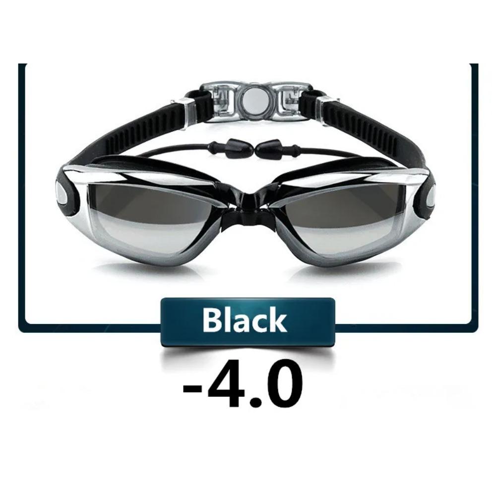 Anti Fog Professional Swimming Goggles Swimming Glasses Myopia with Earplugs Nose Clip Electroplate Waterproof Silicone Swim