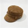 Autumn and winter hat women's fashion retro flat top hat versatile solid color simple equestrian hat showing face ducktongue newsboy hat