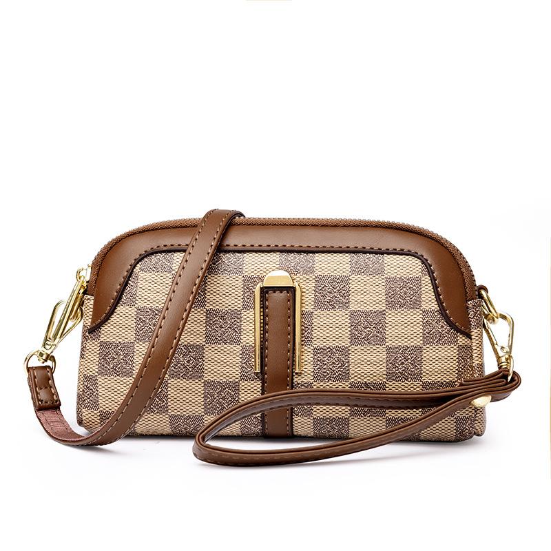 Новая шахматная клетчатая сумка для женщин на лето, универсальный клатч для мам среднего возраста, сумка для мобильного телефона на одно плечо через плечо