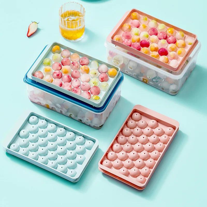 Большая емкость силиконовая форма для кубиков льда с ящиком для хранения морозильник ледяной блок для холодильника удобное решение для хранения льда