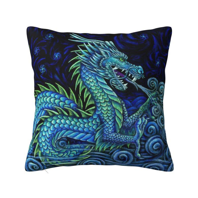 Chinese Red Dragon Totem Pattern Cushion Cover x cm Polyester Soft Throw Pillow Case For Sofa Decoration Bedding Pillowslip