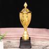 Gold Plastic Trophy Basketball Football Trophy 8.5 Inch Game Match Trophy with Lid Winners Award Trophy for Competition Race