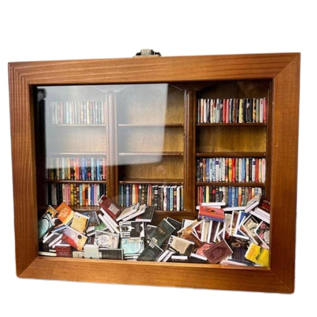 Anxiety Bookshelf Removed Your Anxiety Wooden Bookshelf Display Case Cabinet Ornaments Gifts For Book Lovers