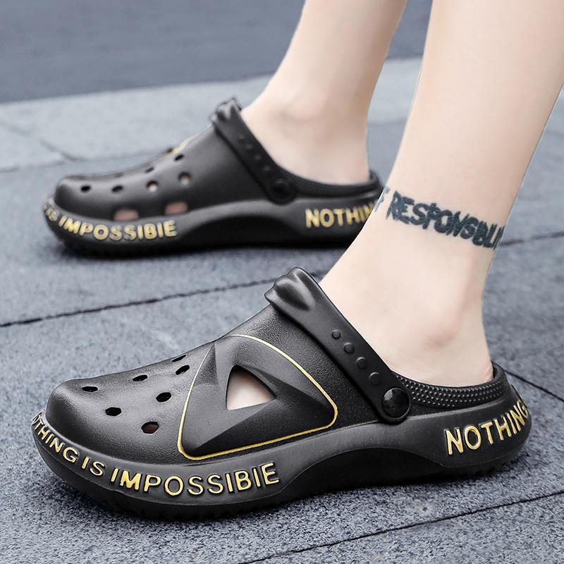 Light Men's Slippers 2024 Summer Chef Shoes For Men Outdoor Wading Sandals Soft Beach Antiskid Sports Women Slippers Platform