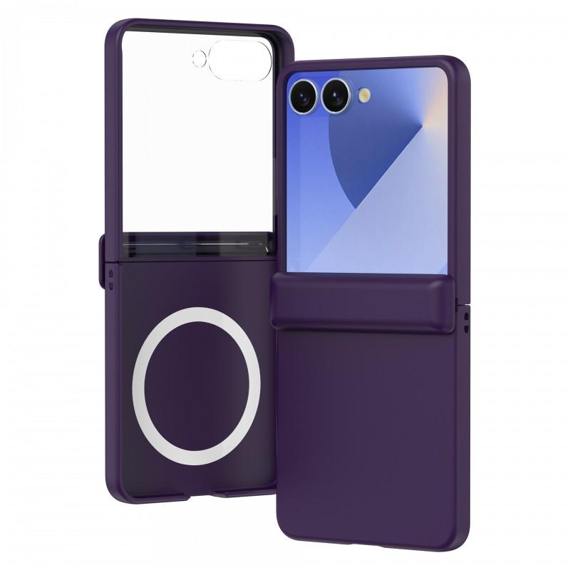 Магнитный кейс-защелка для Galaxy Z Flip 8 7 FE 6 5, Жесткий поликарбонатный корпус с шарниром, Совместимость с беспроводной зарядкой, Противоскользящий