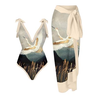 Мягкий пляжный купальник с принтом, полиэстер, пляжная одежда, лето, сексуальная мода, женская пляжная одежда EMA