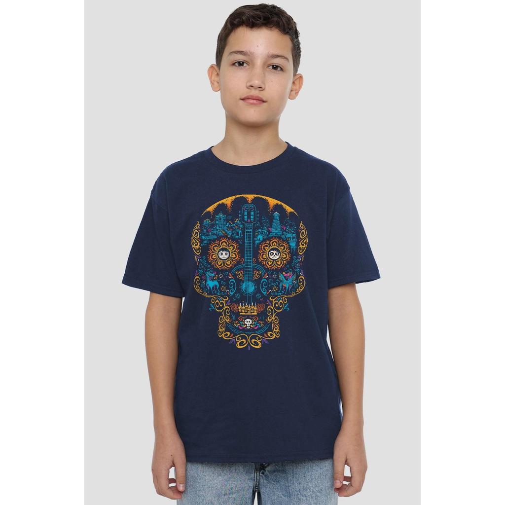 Coco Childrens/Kids Day Of The Dead Miguel Dante Colourful Skull T-Shirt