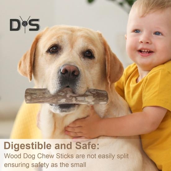Wood Dog Chew Stick Natural Wooden Bones Dog Teeth Cleaning Toy Dental Health Care Stick Organic Pet Chews for Dogs