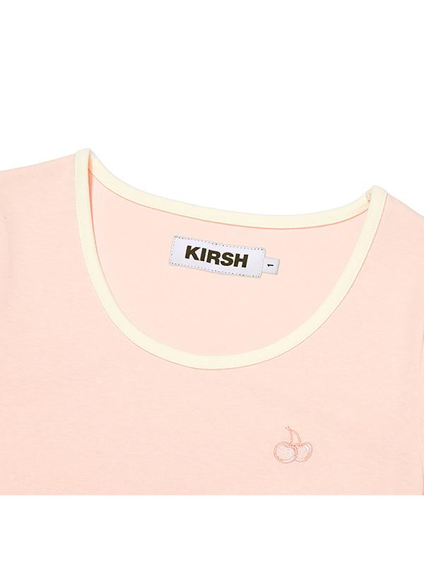 Kirsh Small Cherry Round Neck Dress [Salmon]