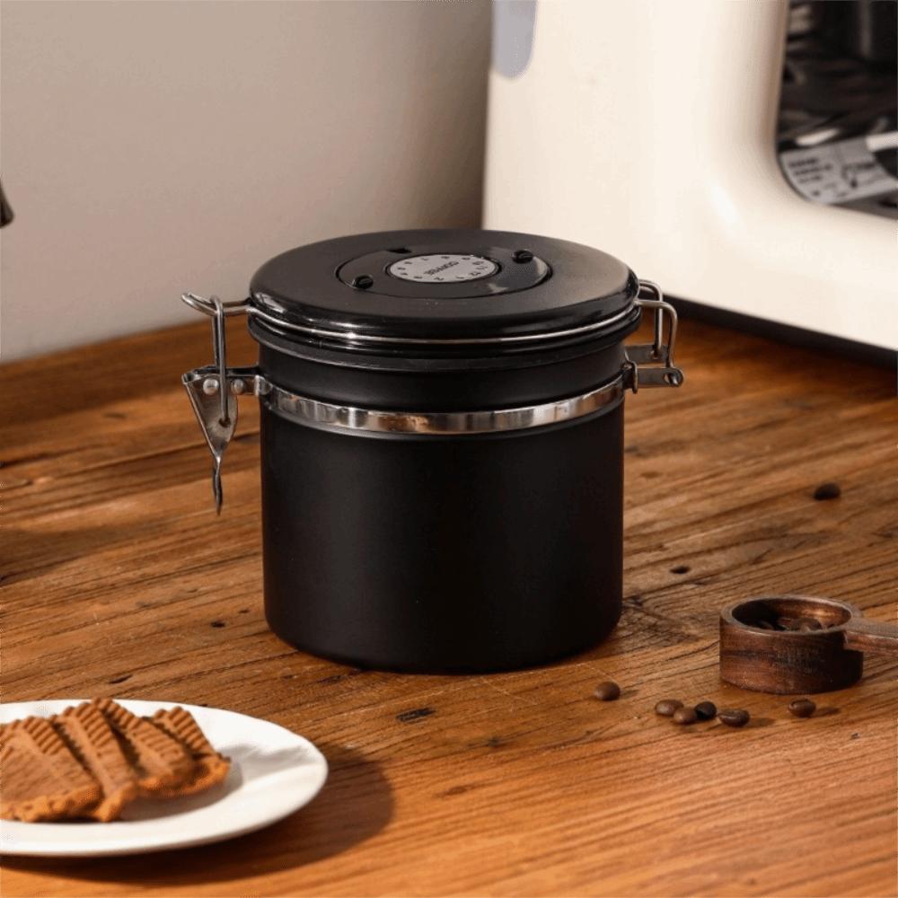 Sealed Coffee Bean Storage Box Stainless Steel Kitchen Storage Jars Coffee Bean Cans  Cafe Supplies