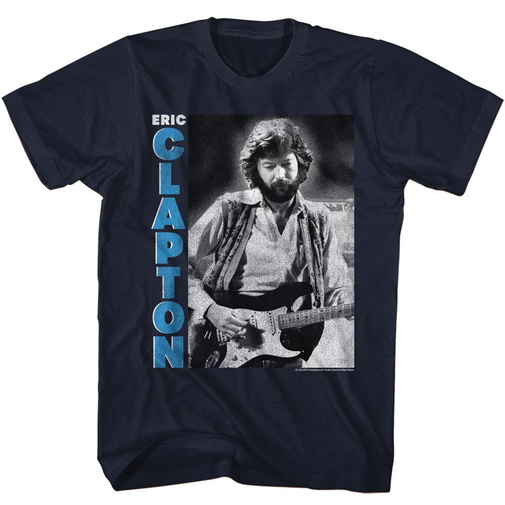 Eric Clapton T-Shirt Vintage Solo Photo New Official Band Licensed Navy Cotton Unisex T-Shirt