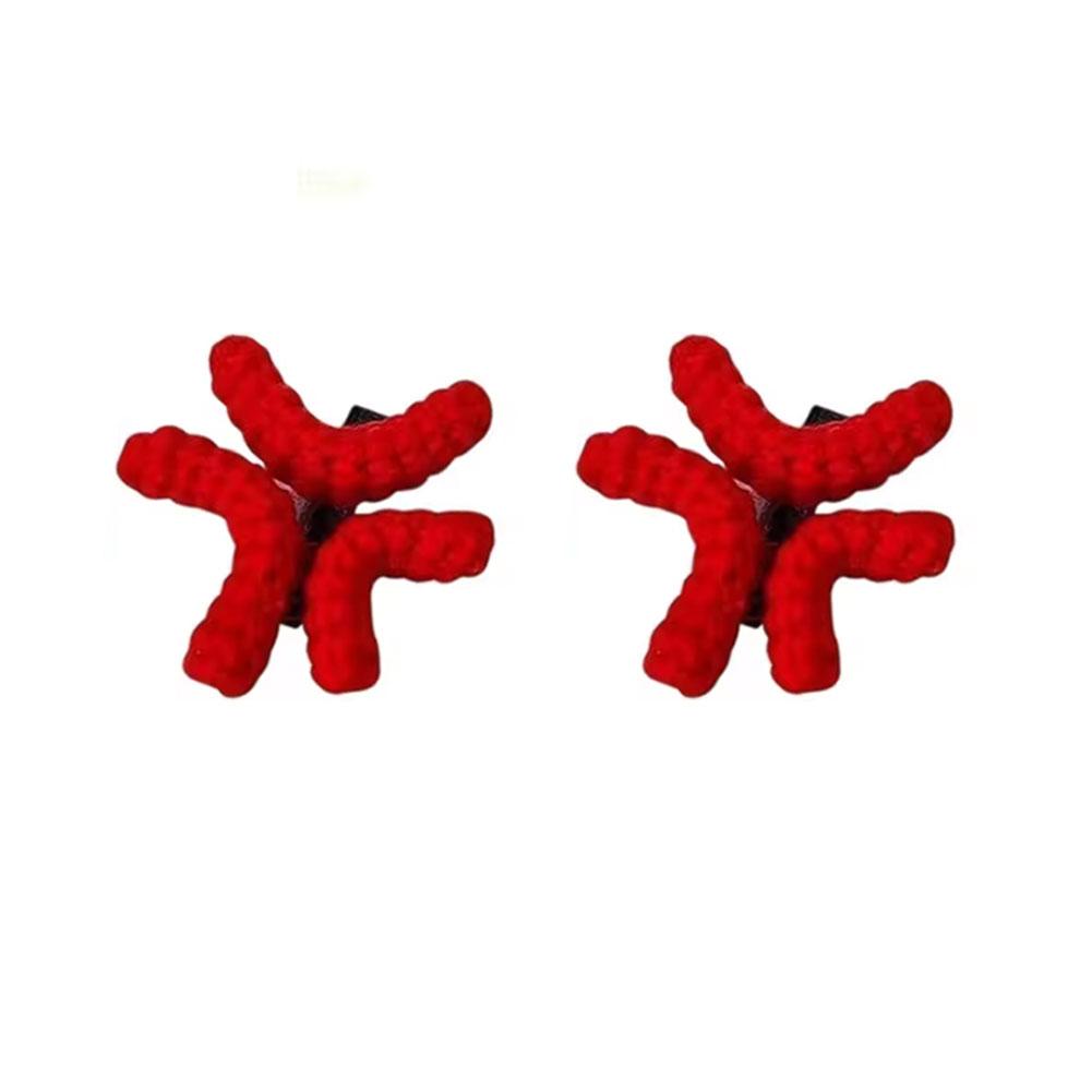 2Pack Plush Angry Duck Hair Clip Water Drop Crochet Woolen Headwear Personalized Style Creative Hair Clips