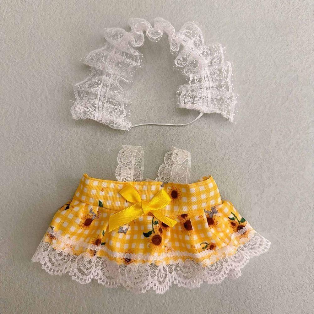 20CM Doll Clothes Multicolor Hairband Suspender Gift Cap Dress Suit Cotton Stuffed Doll