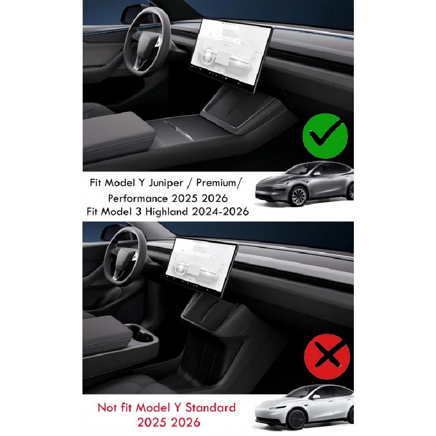 For Tesla Model Juniper / Premium / Performance & Model 3 Highland 2025 2026 Center Console Organizer Tray Armrest Storage Box