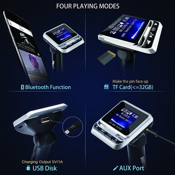 FM12B ЖК-экран беспроводной FM-передатчик Bluetooth автомобильный MP3-плеер автомобильный комплект с USB-зарядным устройством поддержка TF-карты линейный вход AUX