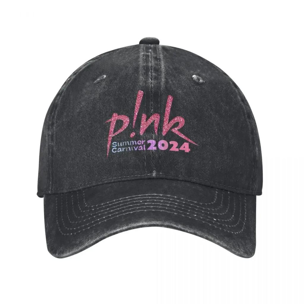 Summer Carnival Alecia Moore Baseball Cap Distressed Cotton P!NK Pink Singer 2024 Tour Headwear for Unisex Women Outdoor Caps Hat