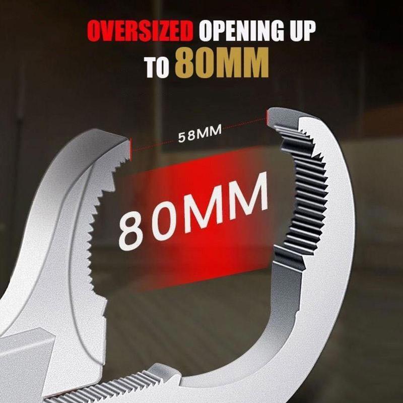 Multi-Functional Adjustable Water Pipe Wrench Bathroom Faucet Circular Arc Toothed Wrench Manual Maintenance Kit