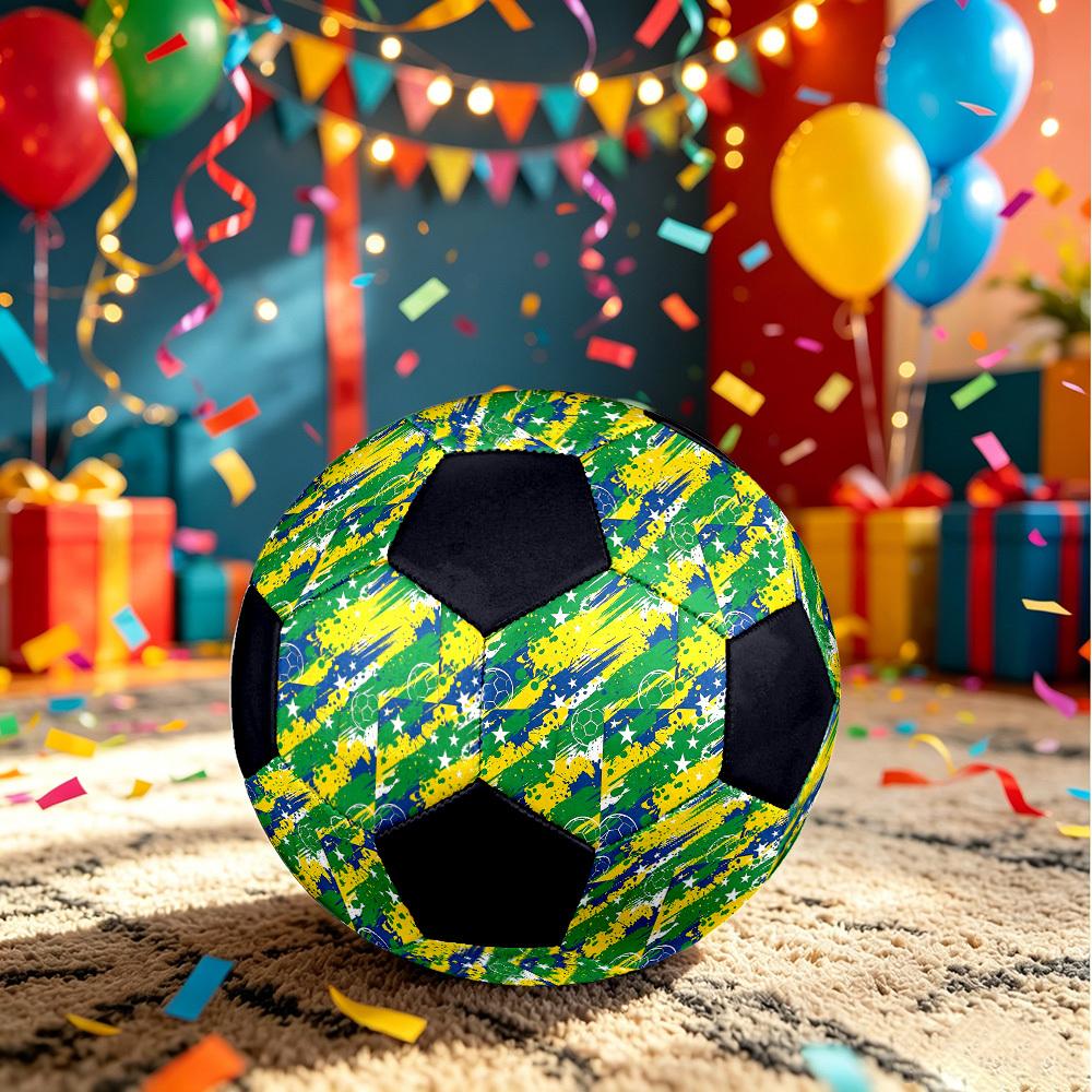 1pc Brazilian Soccer Stars Lightweight PVC Training Soccer Ball, Size 5, Suitable for Indoor and Outdoor TrainingGift y60325