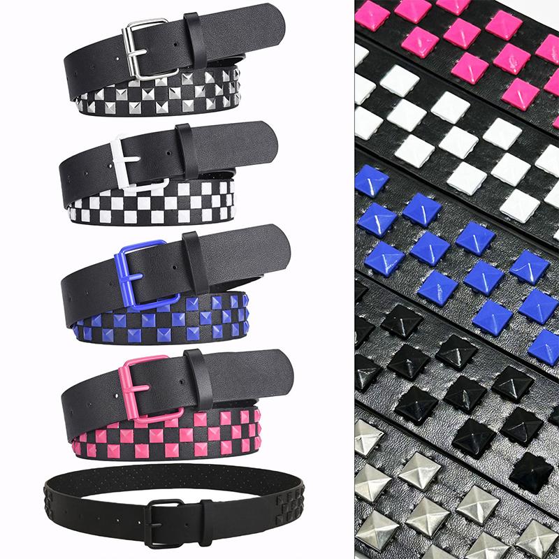 1Pcs Y2K Style Heavy Metal Waist Belt European and American Punk Rock Jeans Waist Belt Ladies Colorful Rivet Waist Belt Unisex