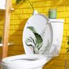 Самоклеящиеся ручные рисунки с зелеными растениями, наклейки для унитаза, свежие наклейки для украшения крышки унитаза для ванной комнаты, наклейки