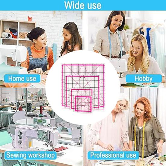 4 шт. акриловая линейка для квилтинга 4,5/6/9,5/12,5-дюймовая квадратная линейка для резки ткани с четкой маркировкой шаблон для проектов по шитью и рукоделию