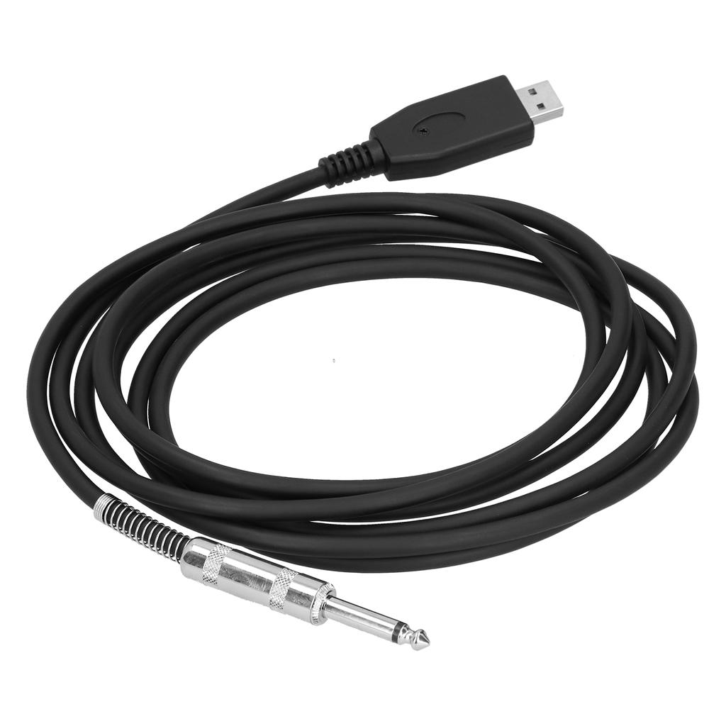 USB to 6.35mm Electric Guitar Cable Plug Play Adapter Connector Cable Cord