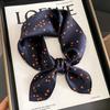 100% Real Silk Scarf Women Elegant Floral Print Foulard Neck Hairband Female Small Square Scarves Spring Kerchief Tie 2025 New