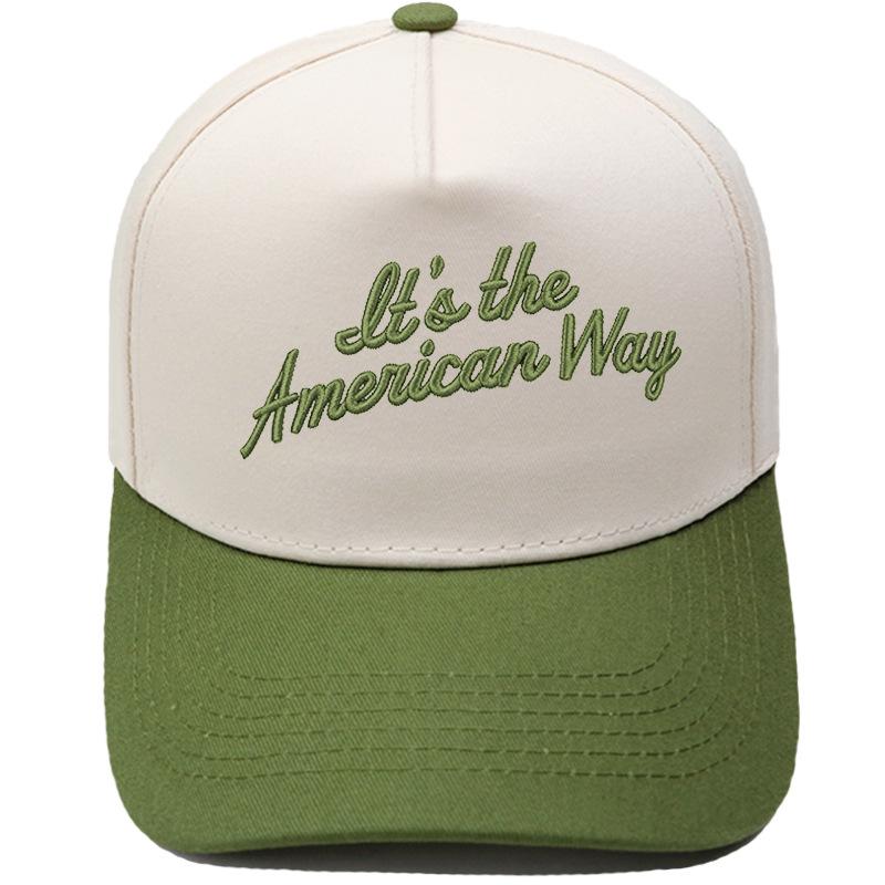 It's the American Way three-dimensional embroidered truck driver hat retro color matching dad hat