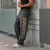FlowStreet Американский Стиль Модные Спортивные Брюки Фитнес Зал Свободные Прямые Штанины С Принтом Повседневная Спортивная Одежда