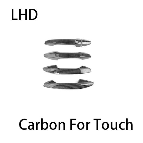 For Kia Sportage NQ5 -2026 Button Style Touch Style Exterior Door Handle Cover Carbon Fiber Bright Black Trim