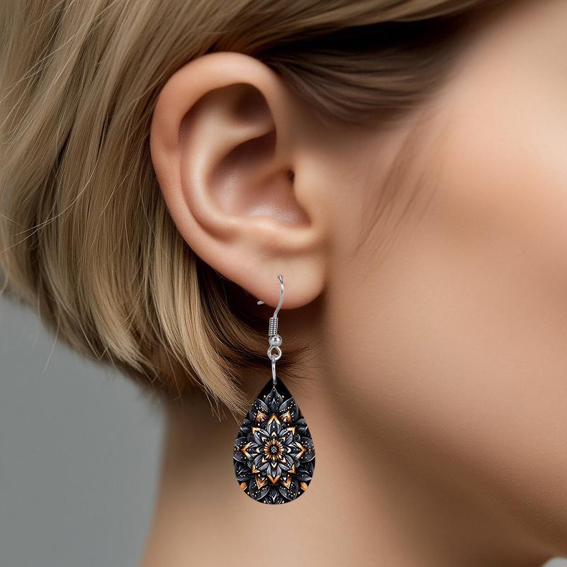 Богемные красочные серьги-мандалы из ПУ, модные серьги, изысканные серьги в стиле Y2K, праздничные подарки для друзей, элегантные серьги