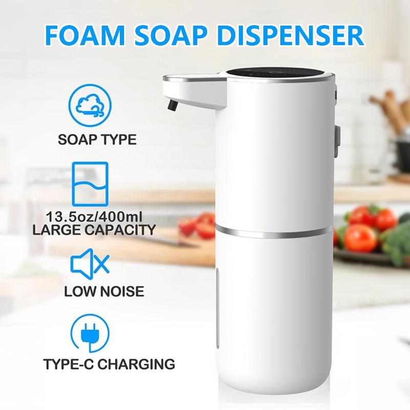 Белый дозатор жидкого мыла автоматический дозатор пены ТИП C 4 уровня 380 мл умные дозаторы мыла аксессуары для ванной комнаты