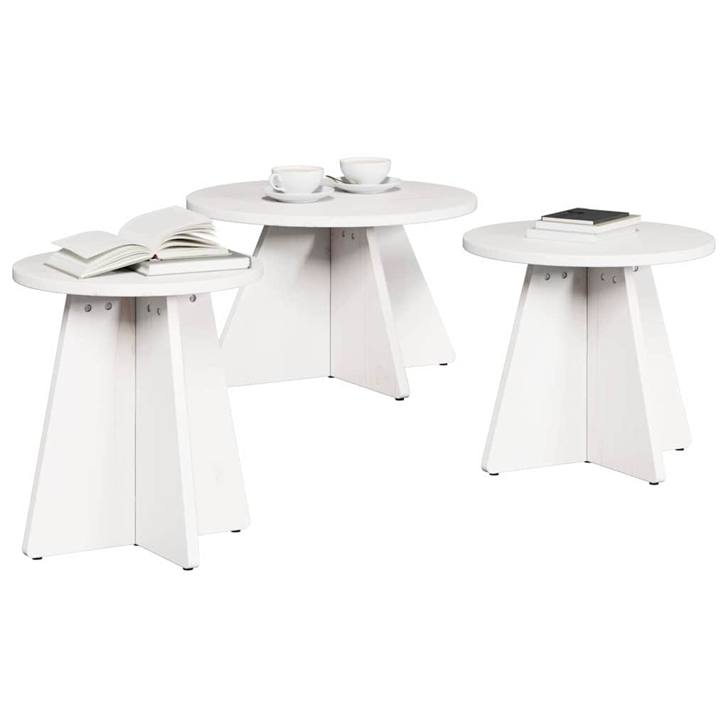 Coffee Table Set 3 pcs White