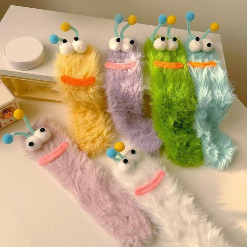 Женские Более Толстые Теплые Пушистые Носки Плюшевые Теплые Зимние Носки для Сна Дома, Мягкие Уютные Носки Смешные Короткие Носки на Лодыжку Уличный Стиль