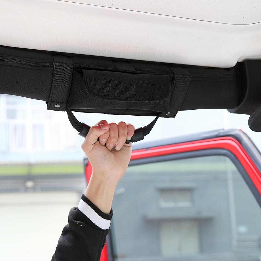 Roll Bar Grab Handle Storage Bag for Jeep Wrangler CJ YJ TJ JK JL & Gladiator JT Car Accessories, 1Pcs 