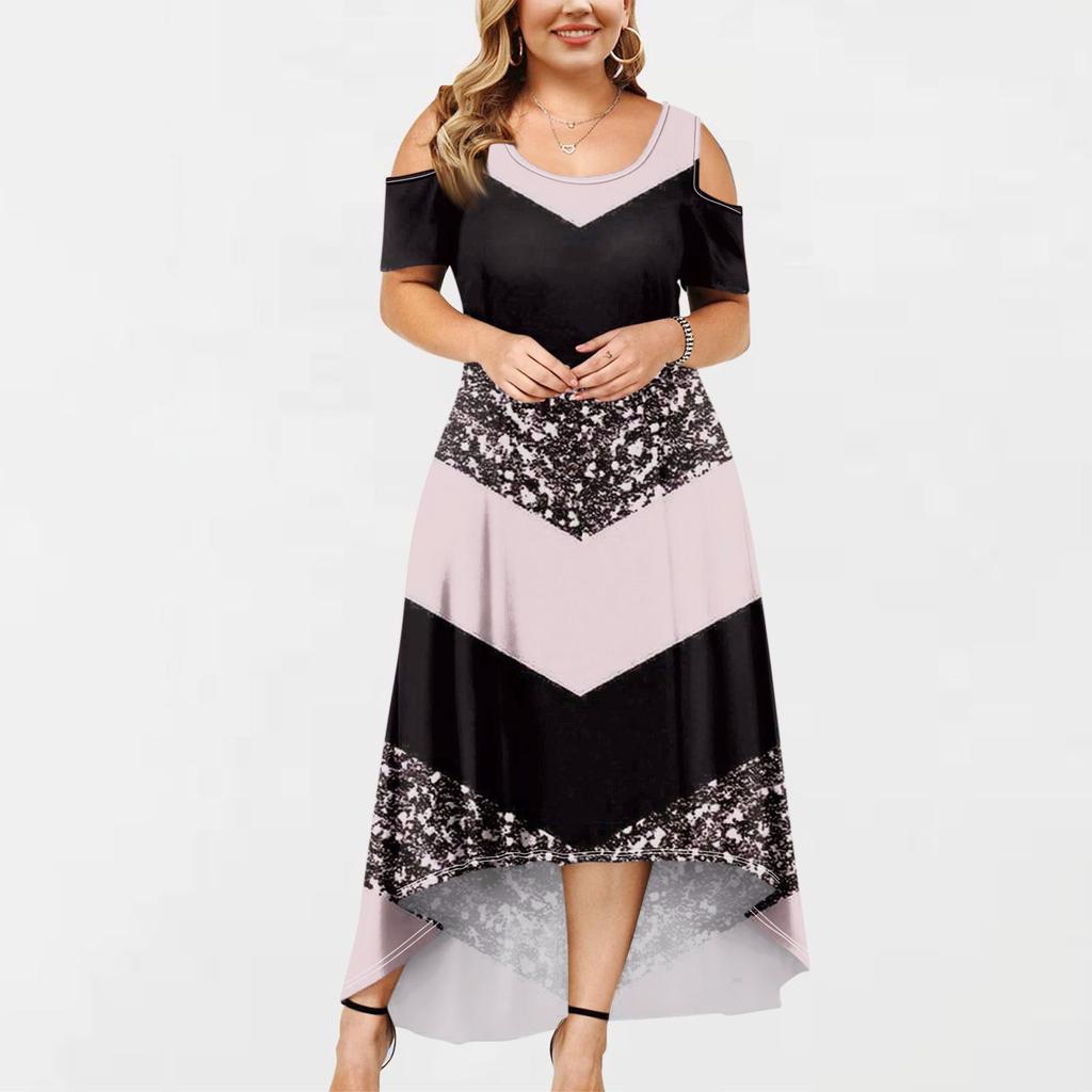 Женское повседневное модное платье с принтом, пуловер с круглым вырезом и коротким рукавом, платья