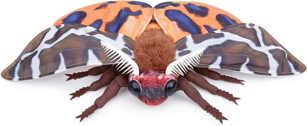 ZHONGXIN MADE Garden Tiger Moth Plush Toy, Realistic 11-inch Large Winged Moth Stuffed Animal, Soft and Unique Gift, Collectible, Decorative Gift for