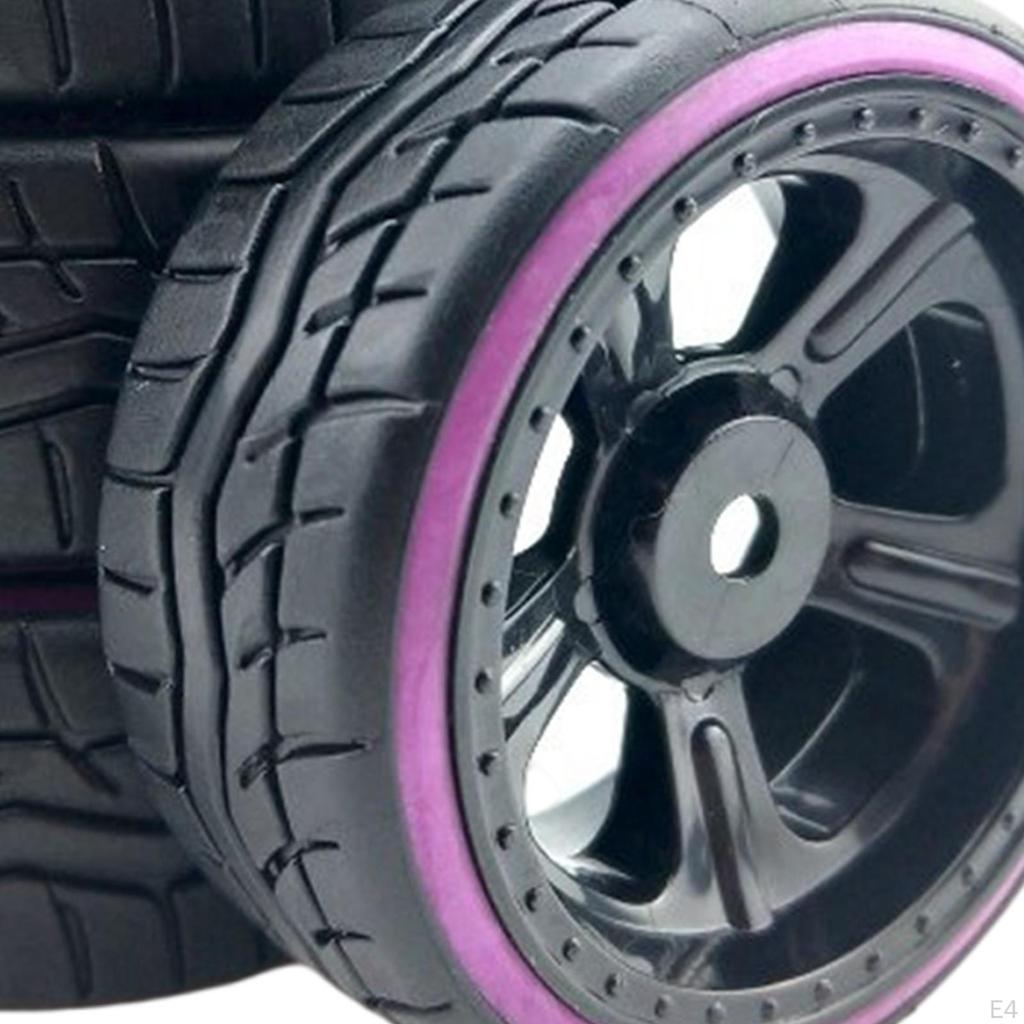 4pcs 1:10 RC Car Rubber Tires Spare Accessories 4WD Remote Control Vehicle Parts Upgrade
