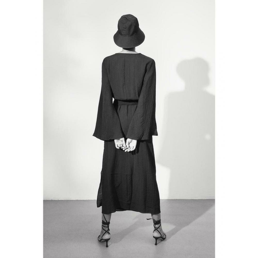 Платье-плиссе HM Wrap Style, черное 1188909002