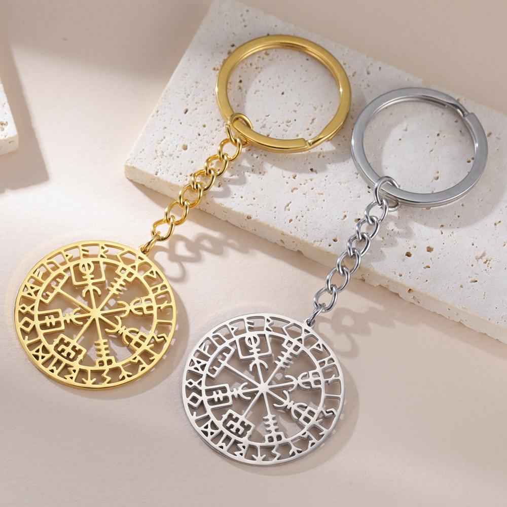 Dawapara Ожерелье-подвеска Вегвисир с скандинавскими рунами, компас, амулет защиты, ювелирное изделие из нержавеющей стали