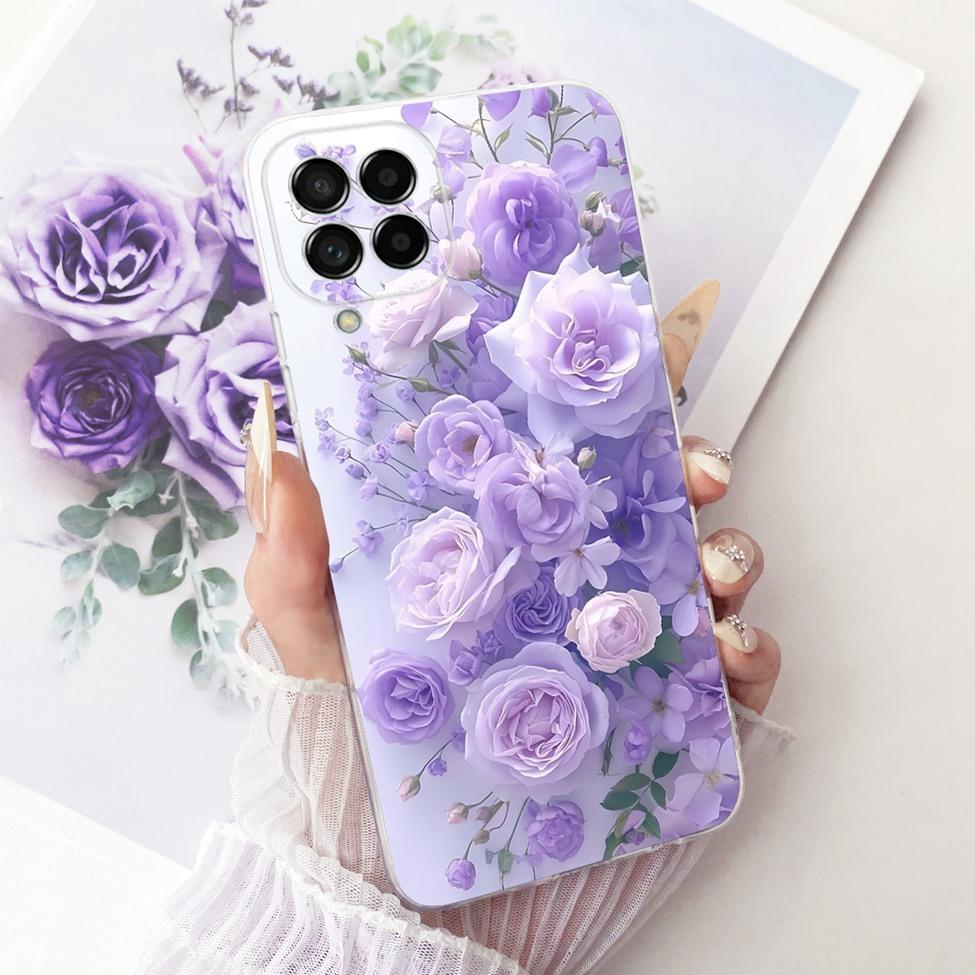 Clear For Samsung M53 5G Case Luxury Fashion Butterfly Funny Cute Painted Cover For Samsung Galaxy M53 5G SM-M536B Casing