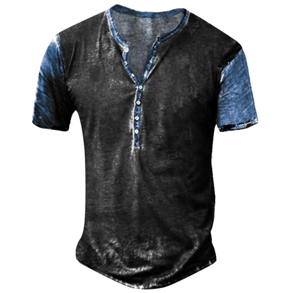 Мужская модная футболка с коротким рукавом и вышивкой с коротким рукавом и принтом на весну и лето